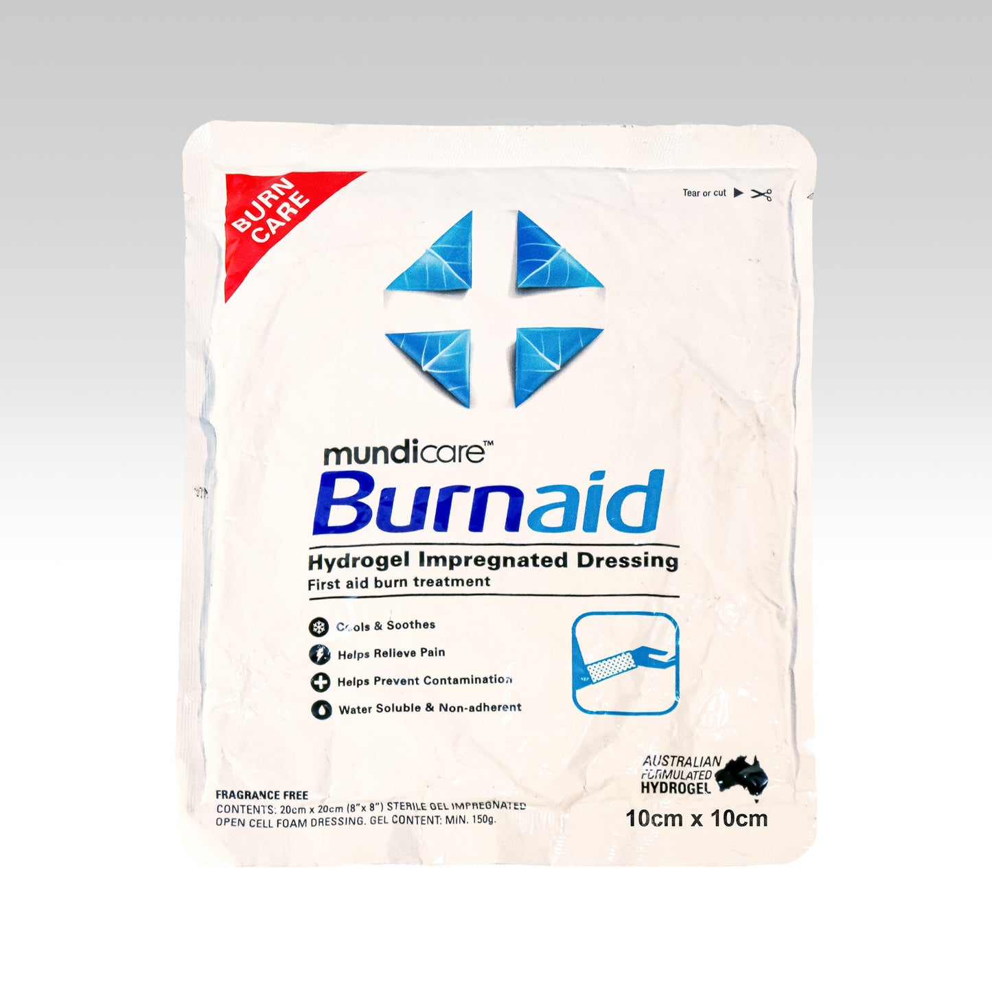 BURNAID DRESSING 10CM X 10CM