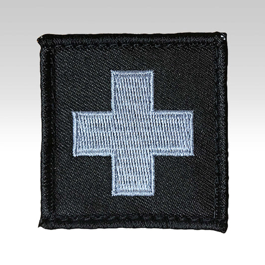 TACMED MEDIC 50MMX50MM (BLACK WITH GREY CROSS)