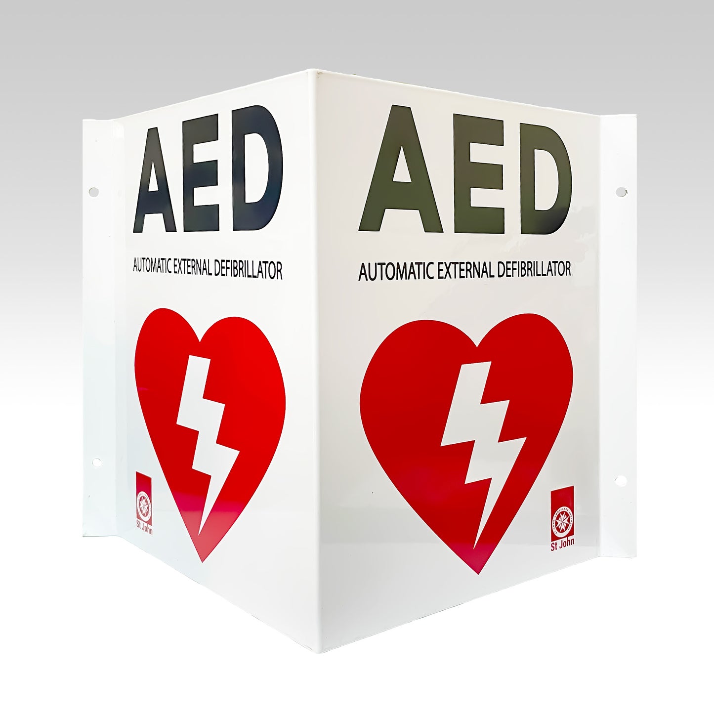 AED SIGN (METAL) 90 DEGREE