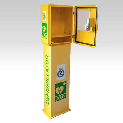 AED OUTDOOR CABINET WITH KEY PAD LOCK AND STAND YELLOW (353830)