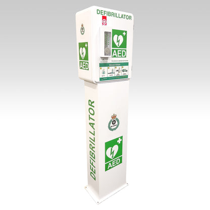 AED CABINET WITH STAND (OUTDOOR) WHITE W/KEY&ALARM